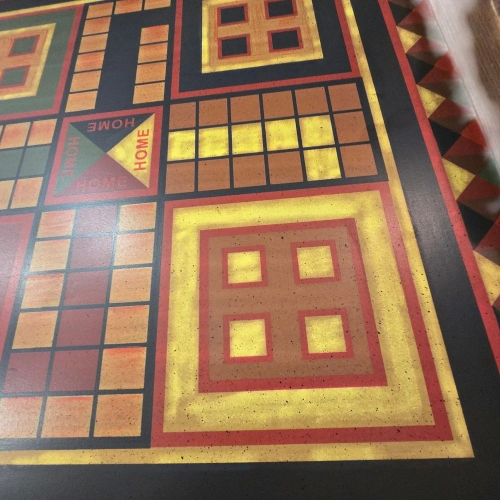 Vintage Style Ludo Parcheesi Board Game‎ Wooden Serving Tray Wall Decor 24x24